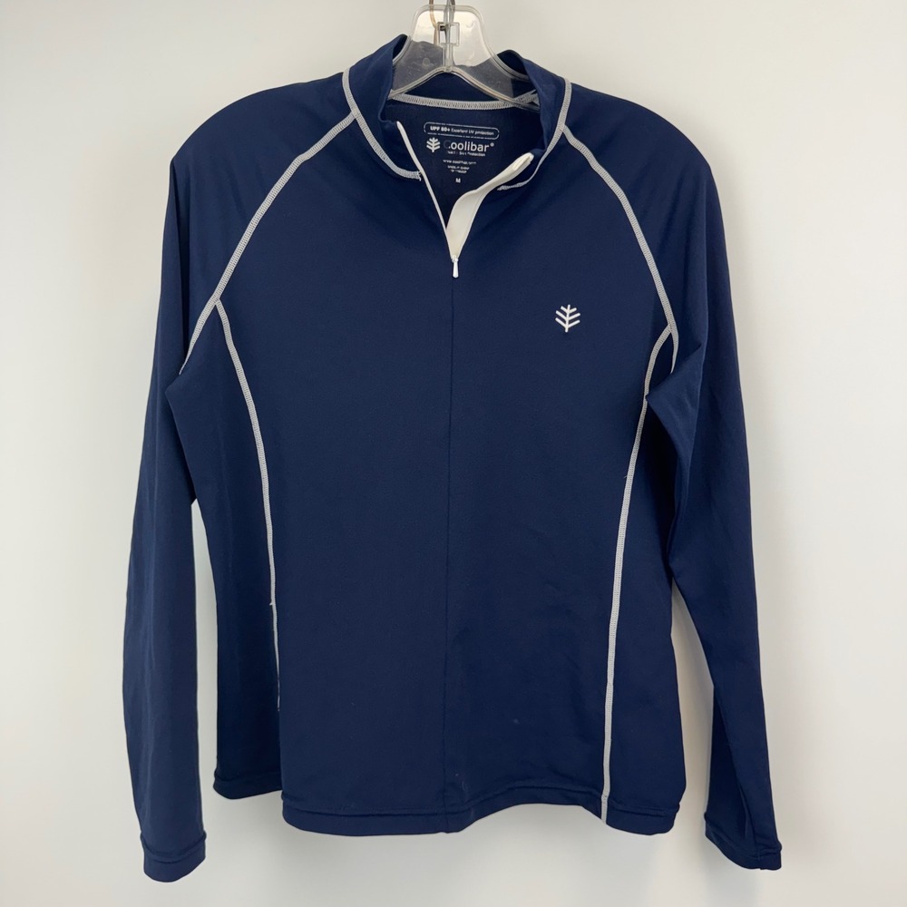 Coolibar Pullover Women M Blue UPF 50+ Quarter Zip Sun Protection‎ Top